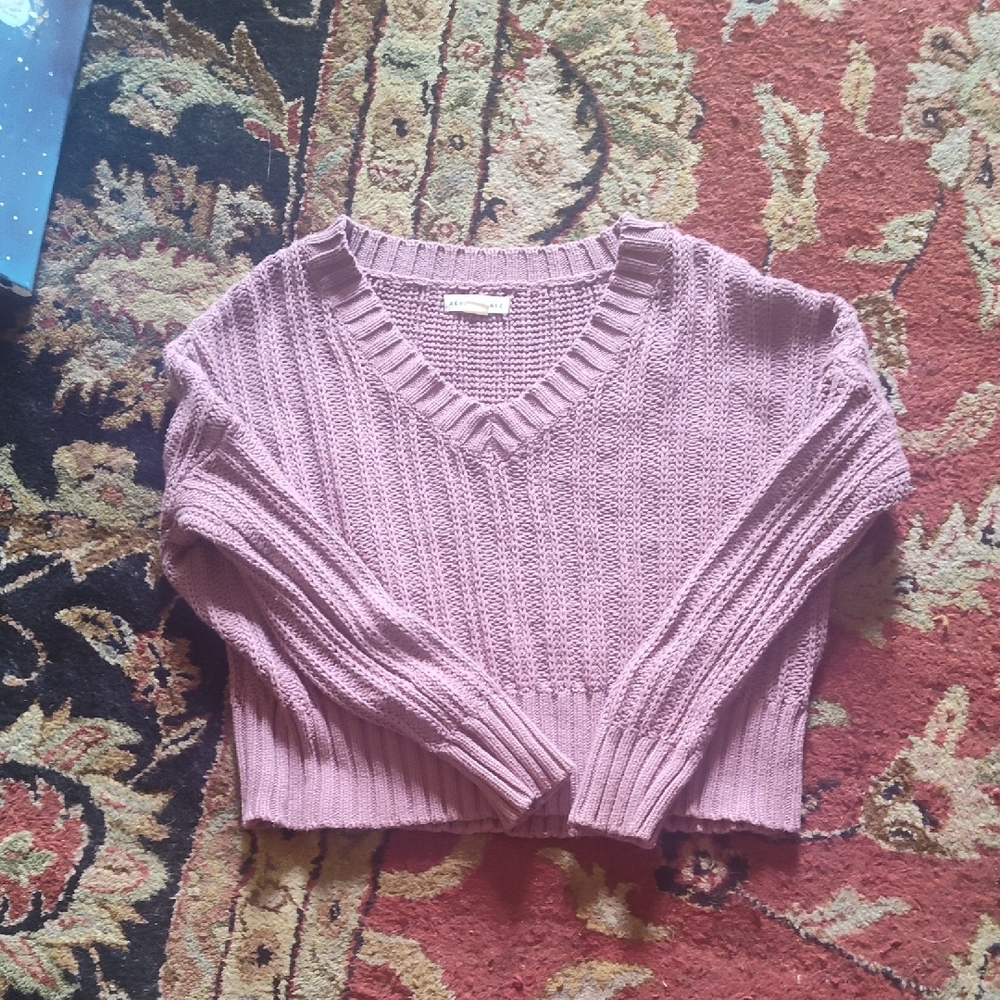 Women's Pink V-Neck Sweater
